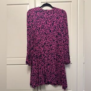 LOFT Pink and Navy Blue Dress